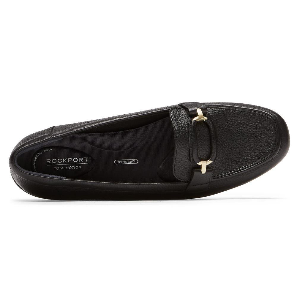 Rockport Womens Loafers Black - Total Motion Circle Driver - UK 891-CSEBMD